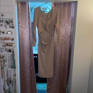 Abercrombie & Fitch Tan Long-Sleeve Dress
